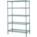 A Metroseal 3 wire shelving unit with four shelves.