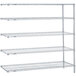 Metro 5AN377BR Super Erecta Brite Wire Stationary Add-On Shelving Unit - 18" x 72" x 74" Main Thumbnail 1