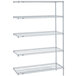Metro 5AN417BR Super Erecta Brite Wire Stationary Add-On Shelving Unit - 21" x 24" x 74" Main Thumbnail 1