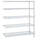 Metro 5AN457BR Super Erecta Brite Wire Stationary Add-On Shelving Unit - 21" x 48" x 74" Main Thumbnail 1