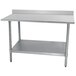 Advance Tabco TTK-306-X Stainless Steel Work Table with 5" Backsplash and Galvanized Undershelf - 30" x 72" Main Thumbnail 1