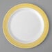 Visions 7" White Plastic Plate with Gold Lattice Design - 150/Case Main Thumbnail 3