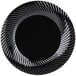 Visions Wave 6 inch Black Plastic Plate - 18/Pack