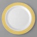 Visions 9" White Plastic Plate with Gold Lattice Design - 120/Case Main Thumbnail 2
