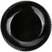 Visions Wave 10 inch Black Plastic Plate - 18/Pack