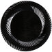 A black and white spiral shaped Visions Wave plastic plate.