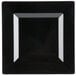 A black square plastic plate with a white border.