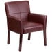 Flash Furniture BT-353-BURG-GG Burgundy Leather Executive Side / Reception Chair with Mahogany Legs Main Thumbnail 1
