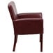 Flash Furniture BT-353-BURG-GG Burgundy Leather Executive Side / Reception Chair with Mahogany Legs Main Thumbnail 3