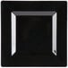 Visions Florence 8" Square Black Plastic Plate - 10/Pack Main Thumbnail 3