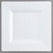 A white square plastic plate with a white square in the middle.