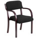 Flash Furniture SD-2052A-MAH-GG Contemporary Black Fabric Wood Side Chair with Mahogany Frame Main Thumbnail 1