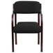 Flash Furniture SD-2052A-MAH-GG Contemporary Black Fabric Wood Side Chair with Mahogany Frame Main Thumbnail 2