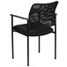 Flash Furniture GO-516-2-GG Black Mesh Comfortable Stackable Steel Side Chair with Arms Main Thumbnail 4