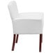Flash Furniture BT-353-WH-GG White Leather Executive Side / Reception Chair with Mahogany Legs Main Thumbnail 3