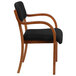 Flash Furniture SD-2052A-WAL-GG Contemporary Black Fabric Wood Side Chair with Walnut Frame Main Thumbnail 3