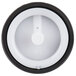 A white circular diaphragm with a black circular center.