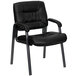 Flash Furniture BT-1404-BKGY-GG Black Leather Executive Side Chair with Titanium Frame Finish Main Thumbnail 1