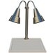 A Hanson stainless steel carving station with two lamps over a white synthetic granite base.