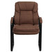 Flash Furniture GO-1156-BN-GG Brown Microfiber Executive Side Chair with Sled Base Main Thumbnail 2