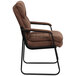 Flash Furniture GO-1156-BN-GG Brown Microfiber Executive Side Chair with Sled Base Main Thumbnail 3