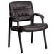 Flash Furniture BT-1404-BN-GG Brown Leather Executive Side Chair with Black Frame Finish Main Thumbnail 1