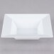 Visions Florence 5 oz. White Square Plastic Bowl - 10/Pack