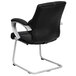 Flash Furniture H-9637L-3-SIDE-GG Black Leather Executive Side Chair with Padded Arms and Sled Base Main Thumbnail 4