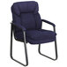 Flash Furniture GO-1156-NVY-GG Navy Microfiber Executive Side Chair with Sled Base Main Thumbnail 1