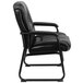 Flash Furniture GO-2138-GG 500 lb. Capacity Big & Tall Black Extra Padded Leather Executive Side Chair with Sled Base - 24 1/2" x 23" Back Main Thumbnail 3