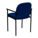 A navy Flash Furniture side chair with black arms and legs.