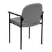 A gray Flash Furniture stackable side chair with black metal legs.