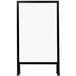 A black rectangular A-Frame sign board with a white marker board.