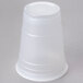 A white Dart translucent plastic cup on a white background.