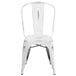Flash Furniture ET-3534-WH-GG Distressed White Stackable Metal Chair with Vertical Slat Back and Drain Hole Seat Main Thumbnail 2
