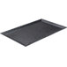A black rectangular melamine tray with a faux slate finish and raised rim.