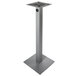 A metal BFM Seating table base with a square base.