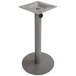 BFM Seating PHTB24RSVU Margate Standard Height Outdoor / Indoor 24" Silver Round Table Base with Umbrella Hole Main Thumbnail 1