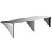 A long rectangular Regency stainless steel wall shelf with two angles.