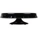 An Elite Global Solutions black melamine cake stand with a pedestal.