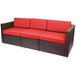 BFM Seating PH5101JV-M Aruba Java Wicker Outdoor / Indoor Armless Cushion Chair Main Thumbnail 2