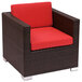 BFM Seating PH5102-CU5477 Aruba Logo Red Canvas Armchair Cushion Set Main Thumbnail 4