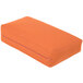 A rectangular orange cushion set bag with a zipper.