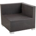 BFM Seating PH5101JV-L Aruba Java Wicker Outdoor / Indoor Cushion Armchair with Left Arm Rest Main Thumbnail 1