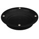 A black round Elite Global Solutions melamine pedestal bowl.