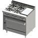 Blodgett BR-4-12G-36C Liquid Propane 4 Burner 36" Manual Range with Right Side 12" Griddle and Convection Oven Base - 174,000 BTU Main Thumbnail 1