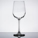 A close-up of a clear Libbey Vina tall wine glass.