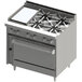 Blodgett BR-12GT-4-36C Natural Gas 4 Burner 36" Thermostatic Range with Left Side 12" Griddle and Convection Oven Base - 174,000 BTU Main Thumbnail 1
