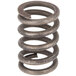 A close-up of a metal spring on a white background.