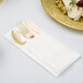 Visions Gold Heavy Weight Plastic Cutlery Set with White Linen-Feel Napkin - 50/Case Main Thumbnail 1